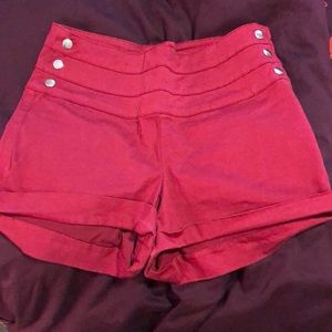 Cranberry high waisted shorts